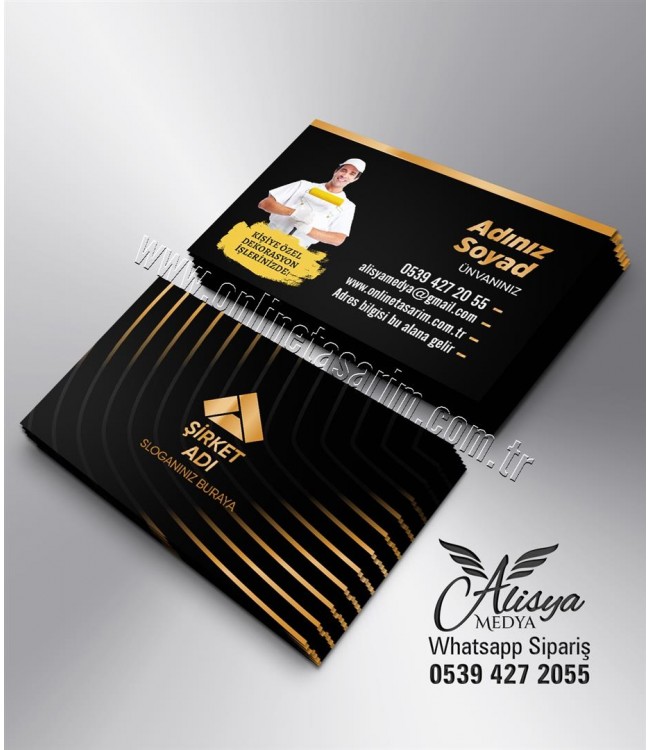 siyah ve gold kartvizit tasarım örnekleri, best business card designs from Online Tasarım